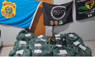 Aproximadamente 467 kg de cocaína apreendidos pela FICCO/TO durante ação na BR-153, em Tabocão