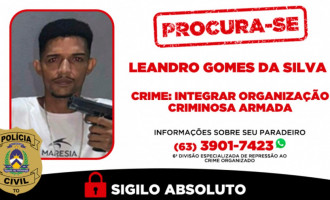 Informações podem ser repassadas à 6ª DEIC de Paraíso pelo telefone (63) 3901-7423. O sigilo é garantido.