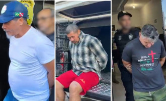 Os três suspeitos presos pela Polícia Civil durante a operação que investiga as mortes no conflito agrário em Araguaína 