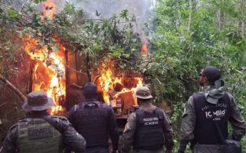 Agentes ambientais durante a operação Terra Protegida