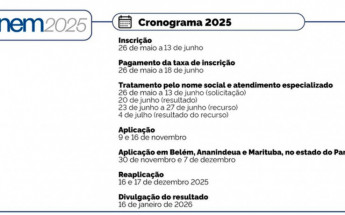 Candidatos têm até sexta-feira (13) para se inscrever no Enem 2025; Tocantins já registra mais de 42 mil inscritos. Exame volta a oferecer certificação do ensino médio e provas acontecem em 9 e 16 de novembro.