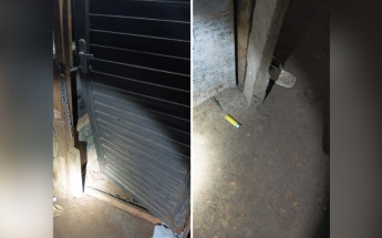 Porta da residência foi arrombada por criminosos durante invasão no Setor Araguaína Sul, em Araguaína