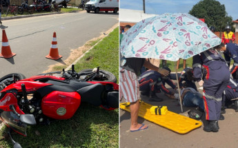 Vítima de 78 anos foi encaminhada em estado grave ao hospital; motociclista também foi atendido