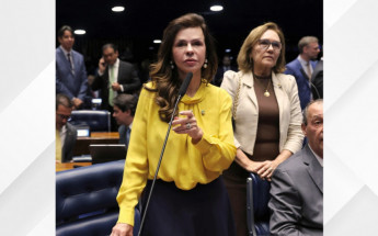 Senadora Professora Dorinha (União-TO) durante relatoria do projeto no Senado