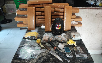 Drogas apreendidas pela Polícia Militar durante a operação em Araguaína 