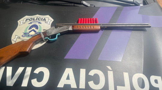Arma de fogo e munições apreendidas pela Polícia Civil em Araguaína. 