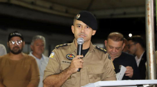 Valdeone Dias durante cerimônia de despedida do 2º BPM em Araguaína