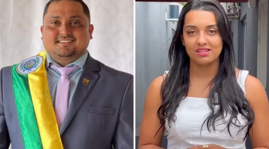 Sandrimar Alves (UB) e a sobrinha e secretária, Tauana Ferreira da Silva Moraes