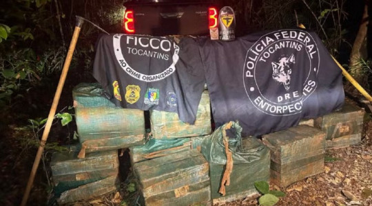 Droga foi localizada em depósito subterrâneo após operação conjunta da FICCO/TO e da Polícia Federal no estado.