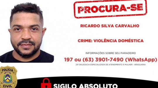 Suspeito de violência doméstica é procurado pela Polícia Civil do Tocantins