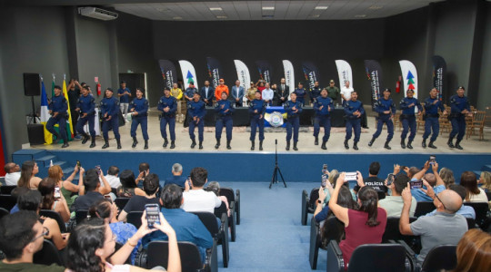 Foram 576 horas de capacitação técnica e operacional alinhada com a Matriz Curricular Nacional para Formação de Guardas Municipais e com a Matriz Nacional de Formação em Segurança Pública