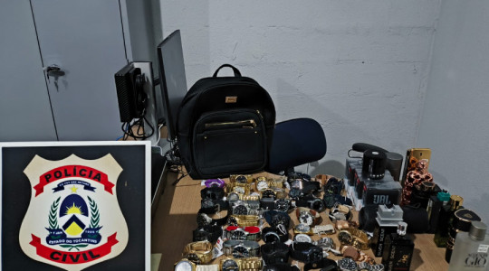 Itens furtados foram recuperados pela Polícia Civil em Paraíso 