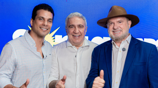 Presidente estadual do PSD, Laurez Moreira, durante encontro político que reuniu lideranças e pré-candidatos em Palmas 