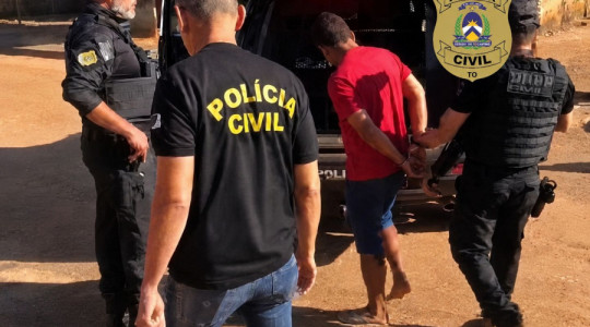 Homem foi capturado após investigações da Polícia Civil do Tocantins 