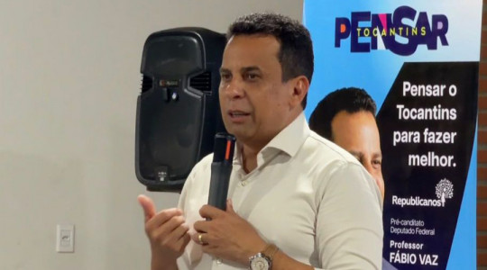 Pré-candidato a deputado federal Fábio Vaz durante Caravana Pensar Tocantins em Pedro Afonso