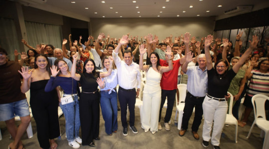 Fábio Vaz e Rejane participaram de ato político que reuniu apoiadores em Araguaína