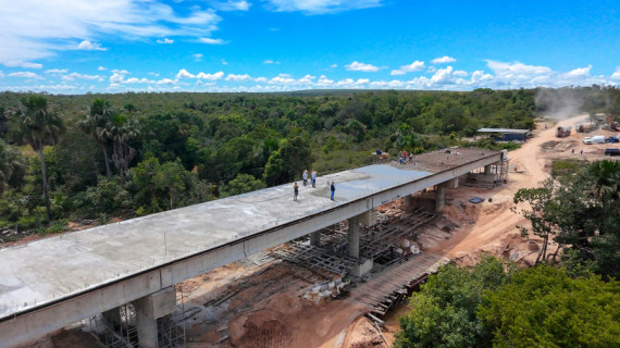  Obras da Ponte Caracol avançam e já alcançam 75% de execução na TO-110, no Jalapão 