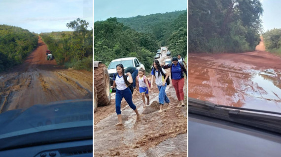 Estado atual da BR-010 no Tocantins; obra está paralisada desde 2008