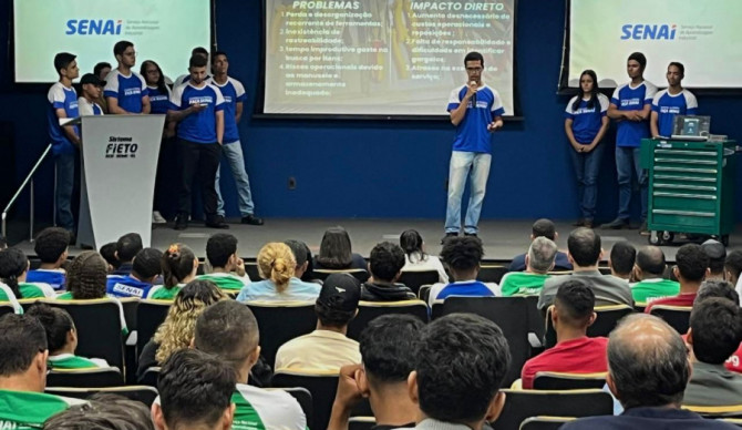 Alunos do SENAI Tocantins conquistam 6º lugar nacional com projeto de Carrinho Inteligente.
