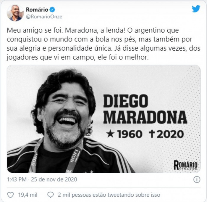 Reprodução/Twitter Romário