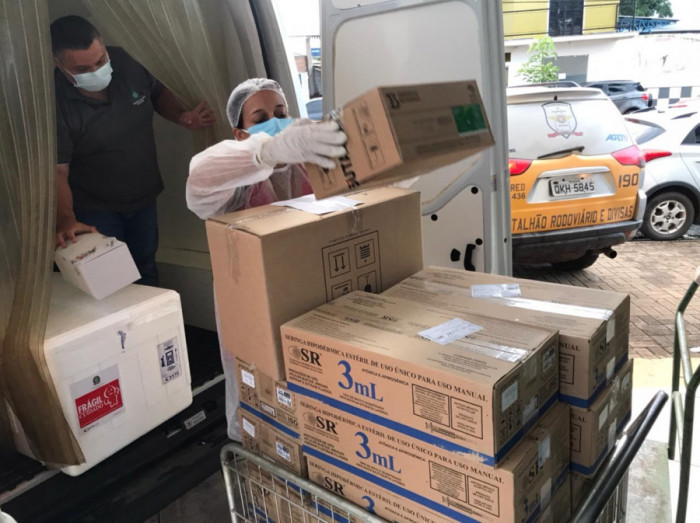 Primeiro lote da CoronaVac chega em Araguaína. Foto: AN
