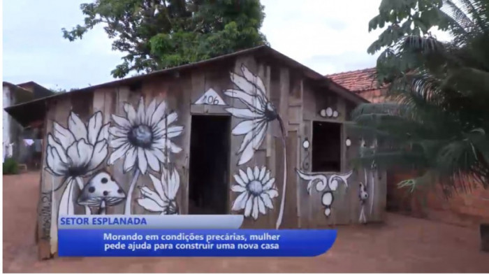Casa da dona Irani está em situação precária. Foto: Reprodução