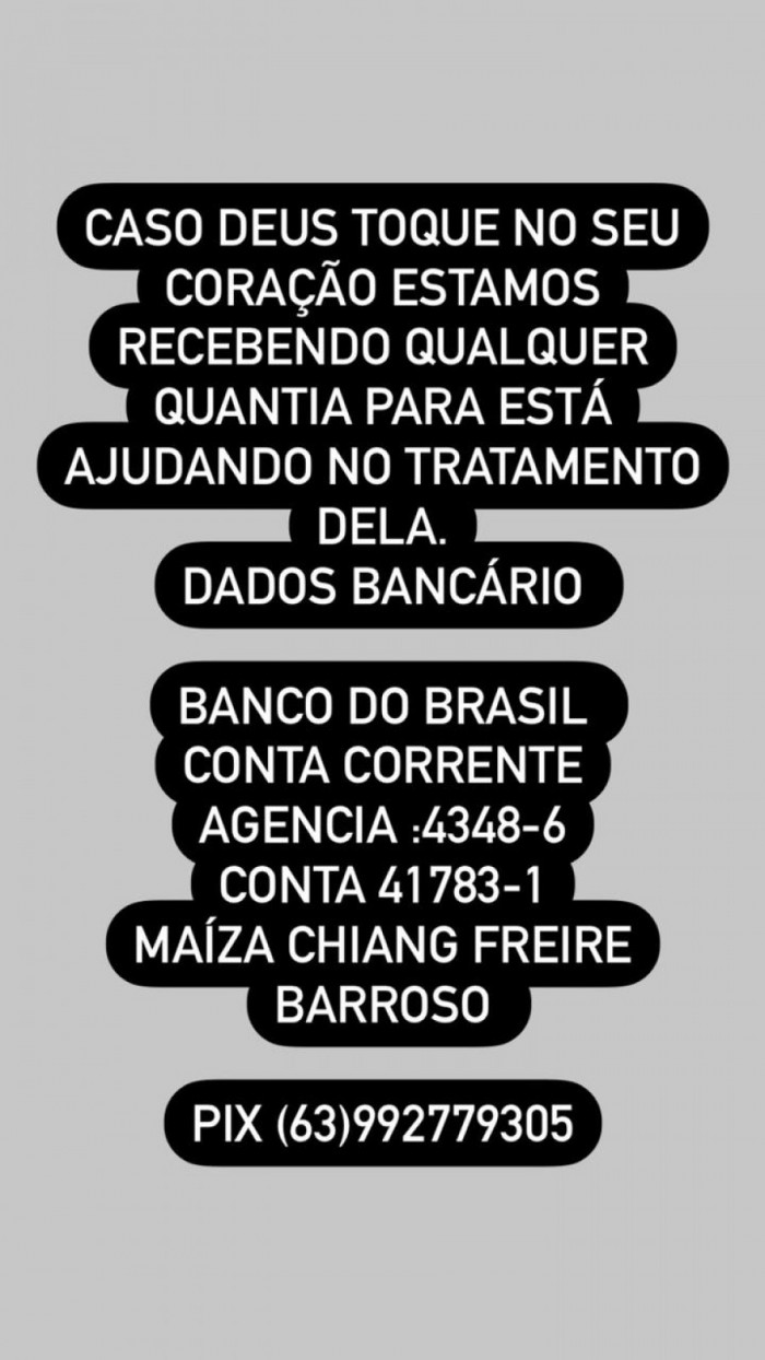 Dados bancários para doação