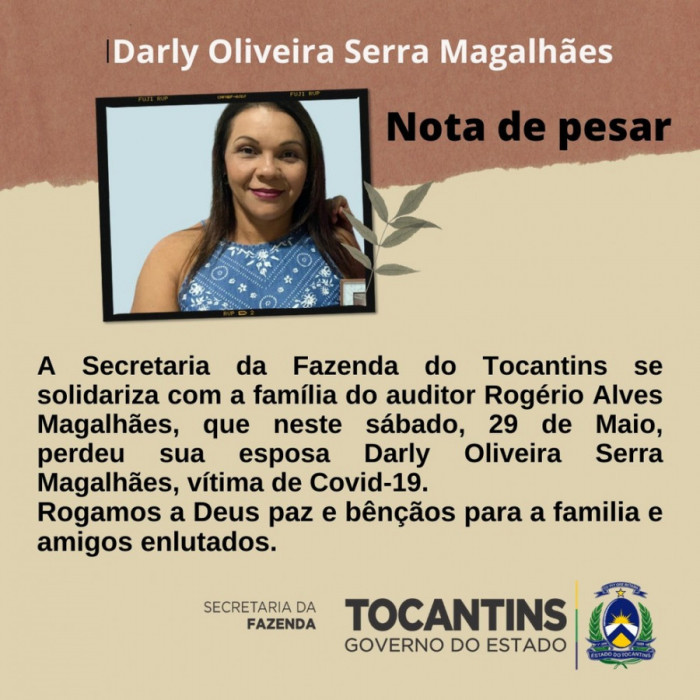 Esposa de auditor faleceu dia 29 de maio. Foto: Divulgação