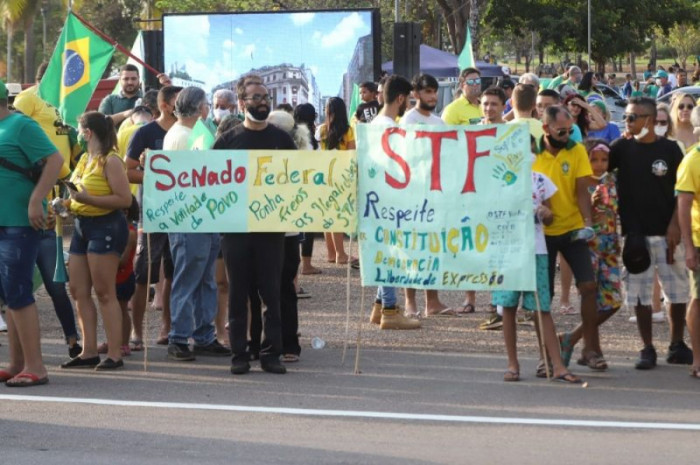 Manifestantes em Palmas. Foto: Djavan Barbosa