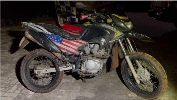 Moto utilizada nos assaltos 