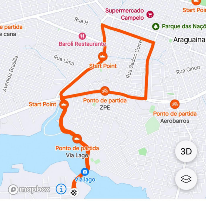 O percurso da competição tem como ponto de largada e chegada o Complexo Esportivo Pedro Quaresma. 