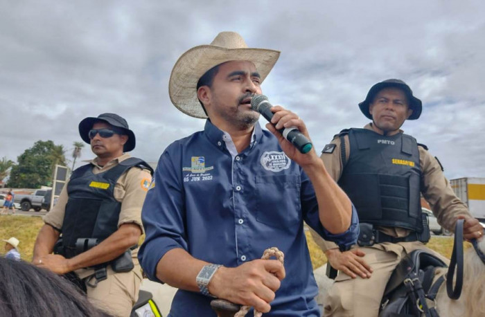 Governador Wanderlei Barbosa durante a Cavalgada de Arauguaína. Foto: Fernando Almeida/AN