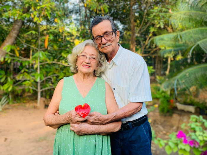 Casados há mais de 60 anos, Lídia e José são naturais de Araguatins (TO). Foto: Marcos Sandes/Ascom Araguaína