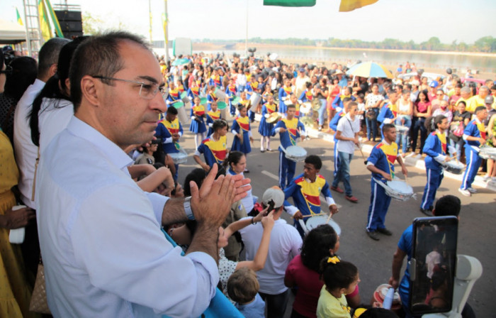 Prefeito Wagner Rodrigues prestigiou o Desfile Cívico de 7 de Setembro em Araguaína. Foto: Marcos Sandes/Ascom