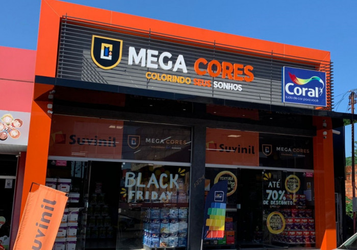 Fachada da loja Mega Cores em Araguaína 