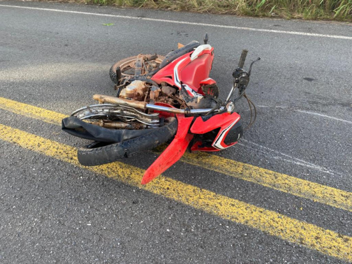 Moto envolvida no acidente 