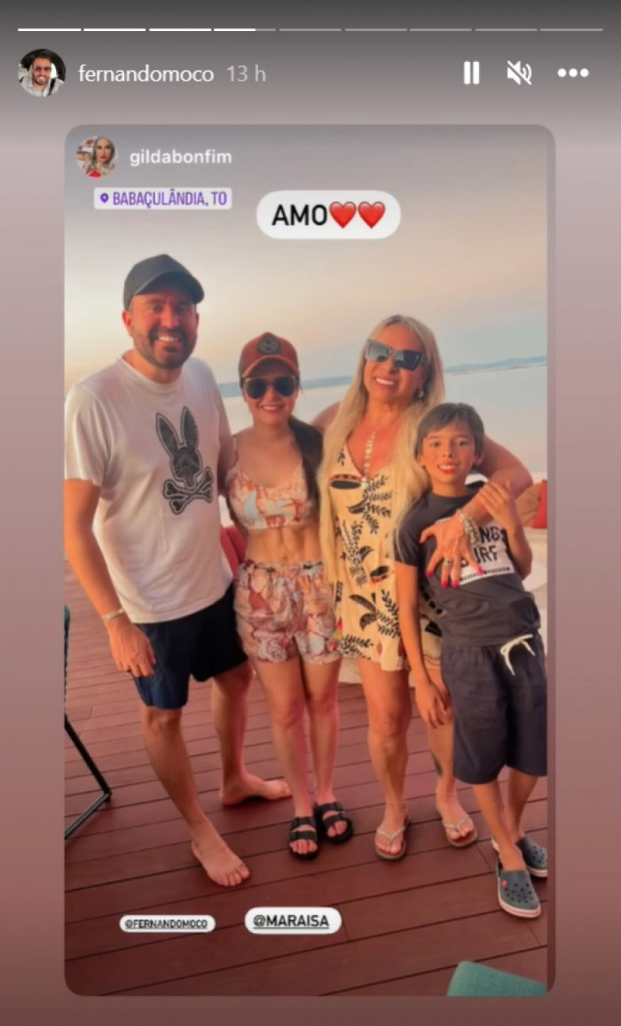Fernando publicou no story do Instagram foco com Maraísa em Babaçulândia. 