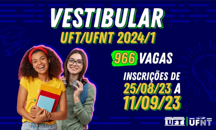 UFT divulga edital do Vestibular 2024/1 com 966 vagas para 51 cursos de