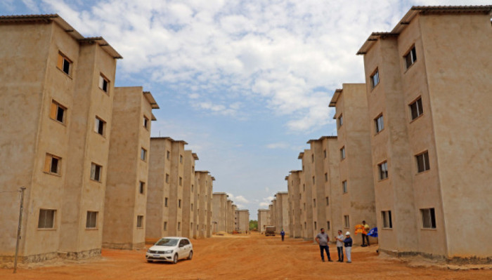 Obras de unidades habitacionais que estão sendo construídas em Palmas.