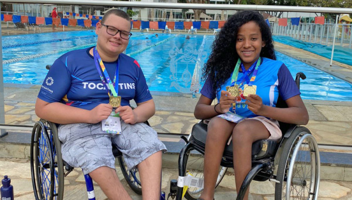 Maria Flávia e Bruno Damasceno foram medalhistas em todas as provas que disputaram.