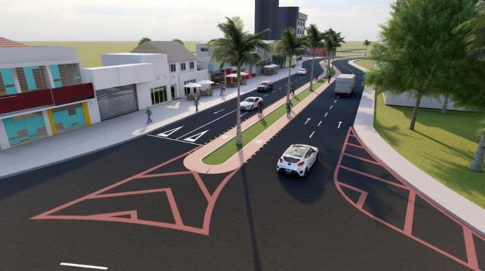 Maquete virtual da Av. Siqueira Campos. 