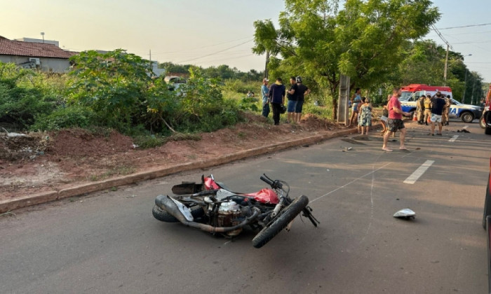 Motocicleta envolvida no acidente.