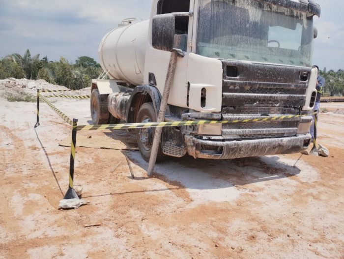 Acidente ocorreu numa empresa de mineração de calcário.