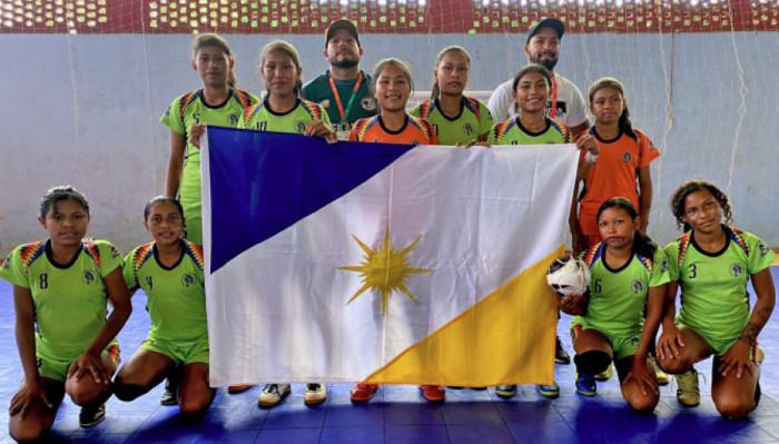 Futsal Feminino da Escola Estadual Indígena Tekator, de Tocantinópolis, terminou a competição 5º lugar.