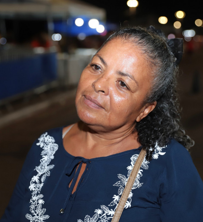 Acompanhada do marido, a autônoma Maria Creuza da Silva marcou presença na Via Lago para os shows da última noite de atrações musicais do aniversário de Araguaína.