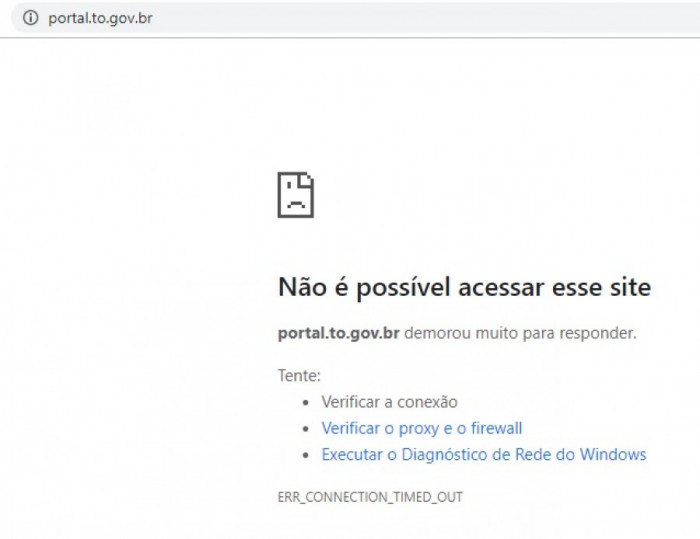 Sistema afetou o Data Center e tirou as páginas institucionais do ar