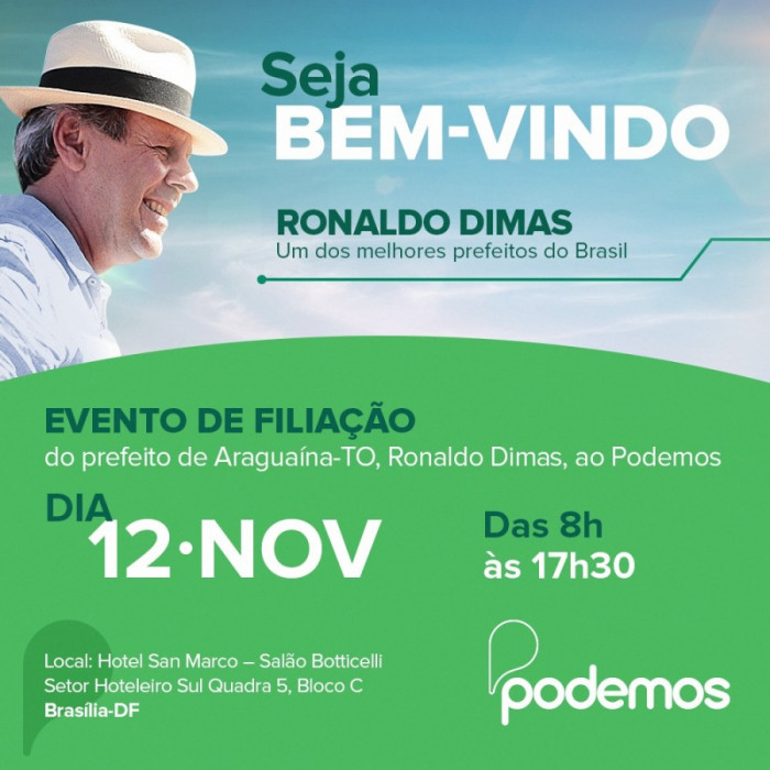 Dimas assumira o novo partido, o Podemos 